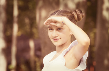 Portrait of a girl in the park