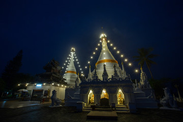 White pagoda Pha That Doi Kong Moo,Bhuda Temple