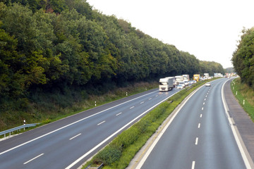 Fototapeta premium A 3 zwischen Schlüsselfeld und Höchstadt Fahrtrichtung Passau