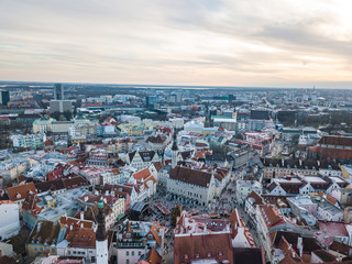 Aerial view of city Tallinn Estonia