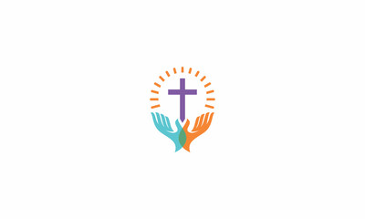 church, christian, catholic, cross, shine, blessing, scarf, fire, ship, screen, emblem symbol icon vector logo - 186386359
