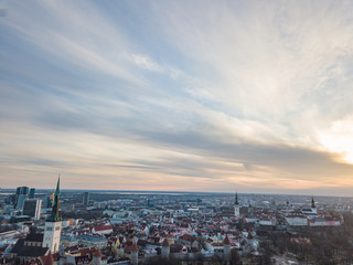 Obraz premium Widok z lotu ptaka miasta Tallinn Estonia
