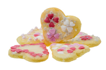 Isolated Sweet Christmas Cookies in heart shape
