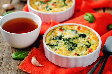 Spinach Red Bell Pepper Baked Omelet