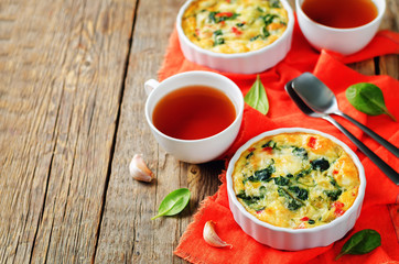 Spinach Red Bell Pepper Baked Omelet