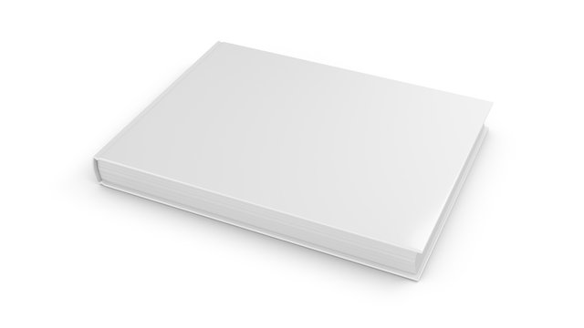  3D rendering blank book on white background