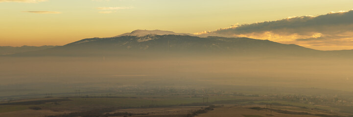 Panorama of Vitosha mountain, Sofia, Bulgaria.