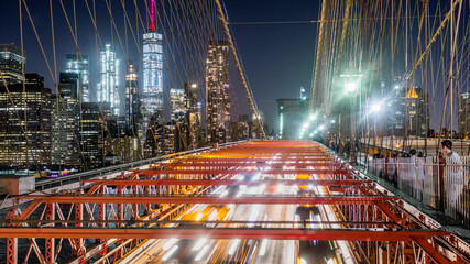 Brooklyn Bridge and New York City Long Exposure Night Photo