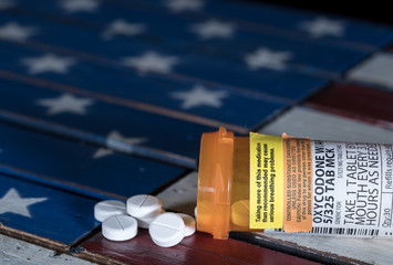 Macro of oxycodone opioid tablets
