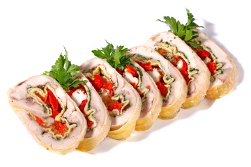 Sliced rolled meat