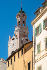Fototapeta na wymiar San Siro bell tower. Italy, Liguria, Sanremo