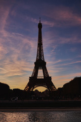 Fototapeta na wymiar Eiffel tower in evening time .