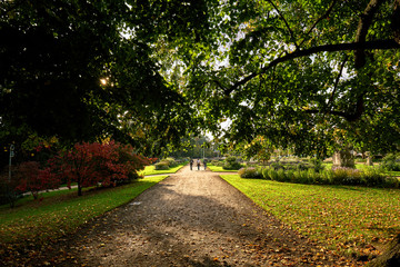 Thabor park (Le parc du Thabor) in Rennes - one of finest examples of landscape art of the XIII century public parks. Thabor Park is the pride of Rennes. Ille-et-Vilaine department, Rennes, 