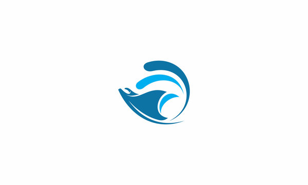 fish, stingray, sea, emblem symbol icon vector logo 