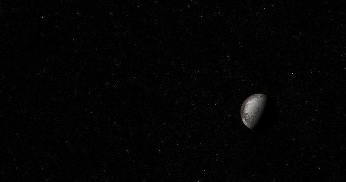 Camera pans back toward the sun as it passes Iapetus. Reversible, can be rotated 180 degrees. Data: NASA/JPL