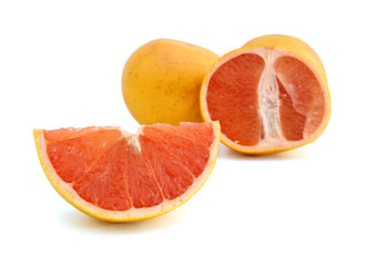 fresh grapefruit on white background