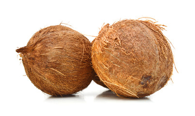 Coconuts isolated on white background