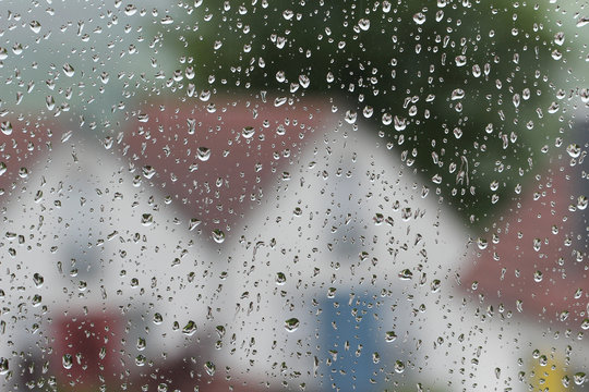 Raindrops on a windowpane