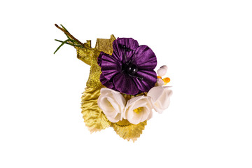 Beautiful multicolored brooch isolated on a white background