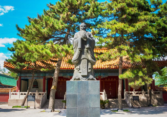 Confucius Statue, located in Harbin, Heilongjiang, China.