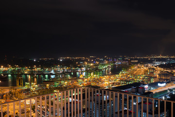 Obraz premium Singapore downtown by night