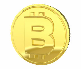 Bitcoin Gold Coin Cryptocurrency Digital Money System 3d Illustration