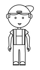 cartoon mechanic man icon