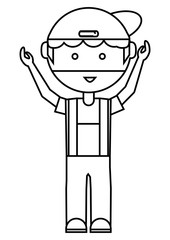 cartoon mechanic man icon