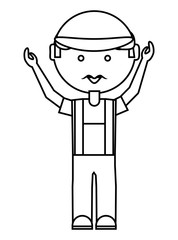 cartoon mechanic man icon