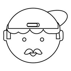 cartoon man face icon