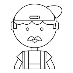 cartoon mechanic man icon
