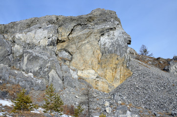 Горная порода, мыс Большой Кадильный. Озеро Байкал