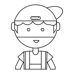 cartoon mechanic man icon