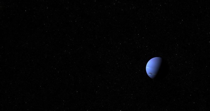 Camera pans back toward the sun as it passes Neptune. Reversible, can be rotated 180 degrees. Data: NASA/JPL