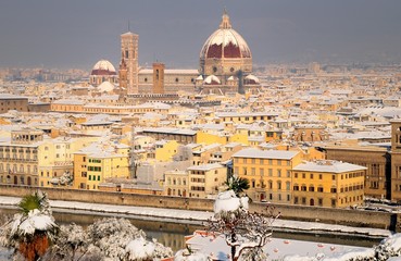 The Dome of Florence (Cathedral of Santa Maria del Fiore) as seen from Piazzale Michelangelo....