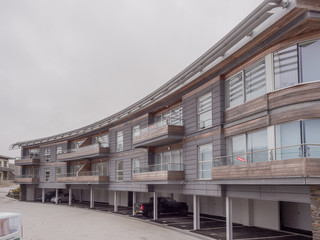 Beach front appartments at Tenby South beach, Tenby, Wales, UK