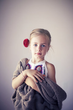 Little girl flower in hair
