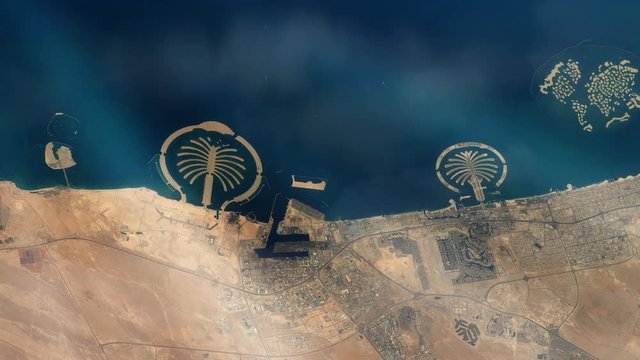 Dubai City from Space. Elements of this image furnished by NASA. 