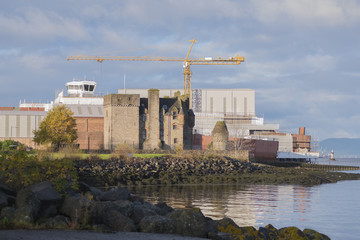 Port Glasgow shipbuilding and Newark Castle in Inverclyde