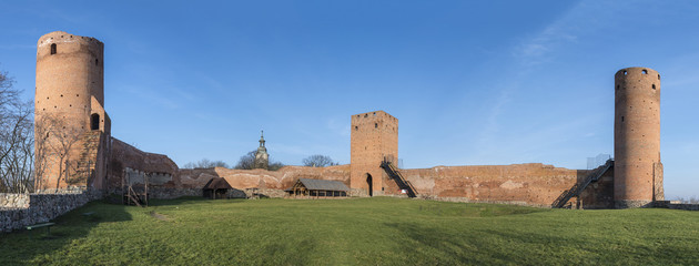 Panorama of the castle of dukes of Mazovia in Czersk