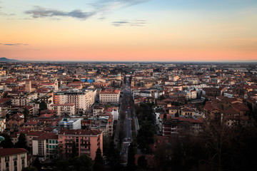colorful sunset in Bergamo