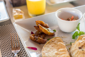 Mexican quesadilla meal 