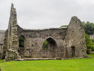 Fototapeta na wymiar Beautiful architecture of St Dogmaels Abbey, St Dogmaels, Pembrokeshire, Wales, UK