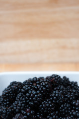 Blackberries with blurred background.