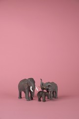Happy elephants   pink  hearts or backgrounds for valentines day baby