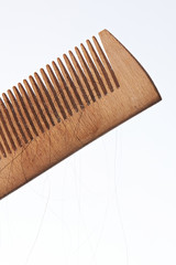 Close-up of brush with lost hair
