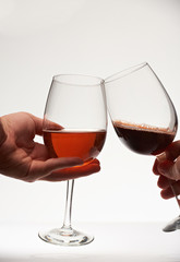 Two wine glasses cheers