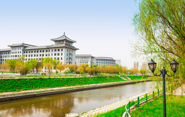 Pavilion styles teaching building in Harbin Engineering University, located in Harbin, Heilongjiang Province, China.