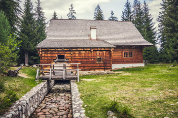 Old Wooden Mill in the Forest in Pribylina, Slovakia