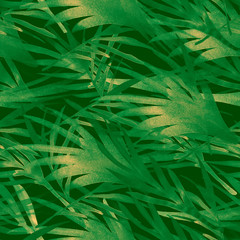 Tropical Seamless Summer Pattern Design. Painted Bohemian Botanical Background Watercolor Summer Jungle Texture. Paper Seamless Summer Pattern Design. Bright Fashion Fabric Textile Design